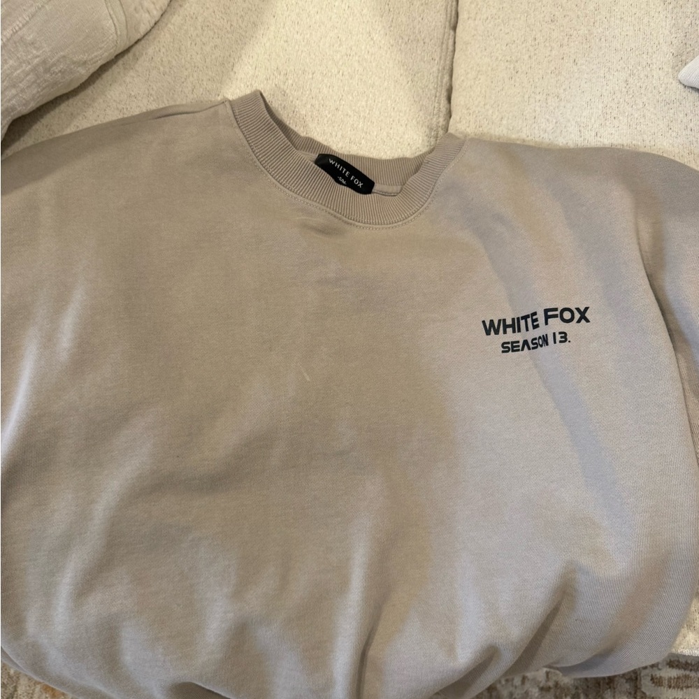 White Fox Beige Sweatshirt SMALL